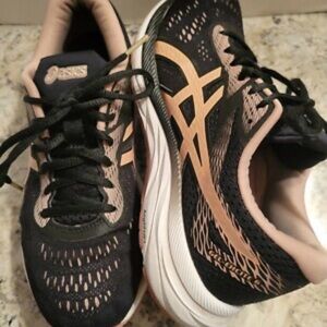 ASICS Women's Black and Peach Athletic Shoes